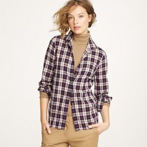 J.Crew The Perfect Shirt Patriotic Navy Plaid 2